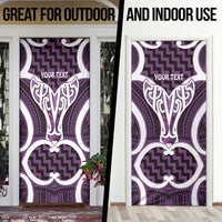 Aotearoa Atua Tangaroa Personalised Door Cover God Of The Sea Maori Whale Tail Purple