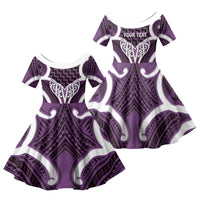 Aotearoa Atua Tangaroa Personalised Family Matching Puletasi and Hawaiian Shirt God Of The Sea Maori Whale Tail Purple