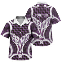 Aotearoa Atua Tangaroa Personalised Family Matching Puletasi and Hawaiian Shirt God Of The Sea Maori Whale Tail Purple