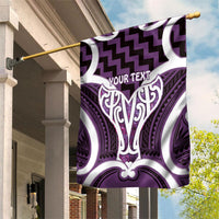 Aotearoa Atua Tangaroa Personalised Garden Flag God Of The Sea Maori Whale Tail Purple