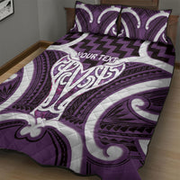 Aotearoa Atua Tangaroa Personalised Quilt Bed Set God Of The Sea Maori Whale Tail Purple