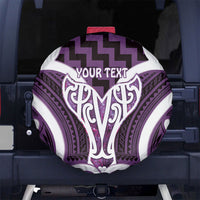 Aotearoa Atua Tangaroa Personalised Spare Tire Cover God Of The Sea Maori Whale Tail Purple