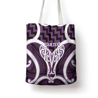 Aotearoa Atua Tangaroa Personalised Tote Bag God Of The Sea Maori Whale Tail Purple