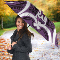 Aotearoa Atua Tangaroa Personalised Umbrella God Of The Sea Maori Whale Tail Purple