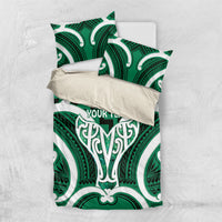 Aotearoa Atua Tangaroa Personalised Bedding Set God Of The Sea Maori Whale Tail Green