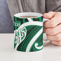Aotearoa Atua Tangaroa Personalised Ceramic Mug God Of The Sea Maori Whale Tail Green