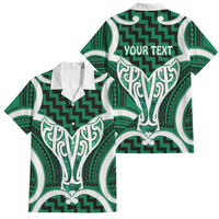 Aotearoa Atua Tangaroa Personalised Family Matching Off Shoulder Maxi Dress and Hawaiian Shirt God Of The Sea Maori Whale Tail Green