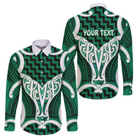 Aotearoa Atua Tangaroa Personalised Family Matching Puletasi and Hawaiian Shirt God Of The Sea Maori Whale Tail Green
