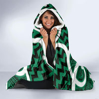 Aotearoa Atua Tangaroa Personalised Hooded Blanket God Of The Sea Maori Whale Tail Green