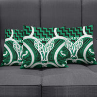Aotearoa Atua Tangaroa Personalised Pillow Cover God Of The Sea Maori Whale Tail Green