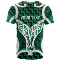 Aotearoa Atua Tangaroa Personalised T Shirt God Of The Sea Maori Whale Tail Green