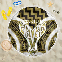 Aotearoa Atua Tangaroa Personalised Beach Blanket God Of The Sea Maori Whale Tail Yellow