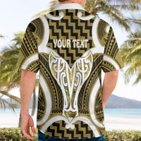 Aotearoa Atua Tangaroa Personalised Hawaiian Shirt God Of The Sea Maori Whale Tail Yellow