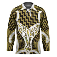 Aotearoa Atua Tangaroa Personalised Hockey Jersey God Of The Sea Maori Whale Tail Yellow