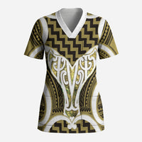 Aotearoa Atua Tangaroa Personalised Scrub Top God Of The Sea Maori Whale Tail Yellow