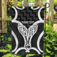 Aotearoa Atua Tangaroa Personalised Garden Flag God Of The Sea Maori Whale Tail Black