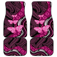 Think Pink Breast Cancer Awareness Car Mats Butterfly Aboriginal Mix Polynesian Pattern