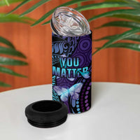 You Matter Suicide Prevention Awareness 4 in 1 Can Cooler Tumbler Butterfly Aboriginal Mix Polynesian Pattern