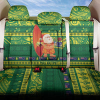 Cook Islands Christmas Back Car Seat Cover Surfing Santa Mere Kiritimiti - Polynesian Pride