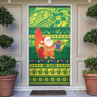 Cook Islands Christmas Door Cover Surfing Santa Mere Kiritimiti - Polynesian Pride