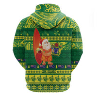 Cook Islands Christmas Hoodie Surfing Santa Mere Kiritimiti - Polynesian Pride