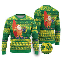 Cook Islands Christmas Ugly Christmas Sweater Surfing Santa Mere Kiritimiti - Polynesian Pride