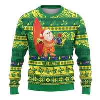 Cook Islands Christmas Ugly Christmas Sweater Surfing Santa Mere Kiritimiti - Polynesian Pride