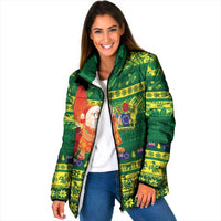 Cook Islands Christmas Padded Jacket Surfing Santa Mere Kiritimiti - Polynesian Pride