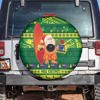 Cook Islands Christmas Spare Tire Cover Surfing Santa Mere Kiritimiti - Polynesian Pride
