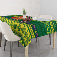 Cook Islands Christmas Tablecloth Surfing Santa Mere Kiritimiti - Polynesian Pride