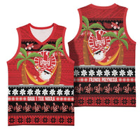 French Polynesia Christmas Basketball Jersey Tiare Chilling Santa Oaoa I teie Noera - Polynesian Pride