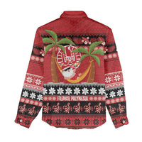 French Polynesia Christmas Women Casual Shirt Tiare Chilling Santa Oaoa I teie Noera - Polynesian Pride