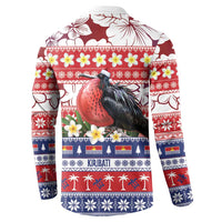 Kiribati Christmas Button Sweatshirt Frigatebird Santa Tekeraoi n te Kiritimati - Polynesian Pride