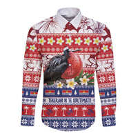 Kiribati Christmas Long Sleeve Button Shirt Frigatebird Santa Tekeraoi n te Kiritimati - Polynesian Pride