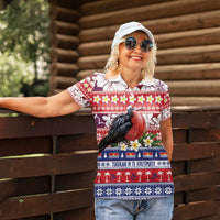 Kiribati Christmas Women Polo Shirt Frigatebird Santa Tekeraoi n te Kiritimati - Polynesian Pride