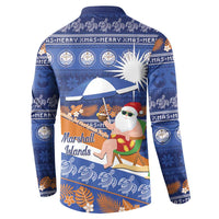Marshall Islands Christmas Button Sweatshirt Beachy Santa Monono ilo raaneoan Nejin - Polynesian Pride
