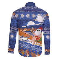 Marshall Islands Christmas Family Matching Off Shoulder Short Dress and Hawaiian Shirt Beachy Santa Monono ilo raaneoan Nejin - Polynesian Pride