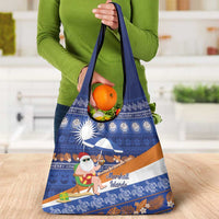 Marshall Islands Christmas Grocery Bag Beachy Santa Monono ilo raaneoan Nejin - Polynesian Pride