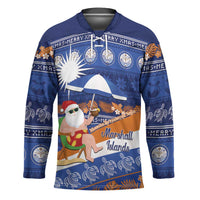 Marshall Islands Christmas Hockey Jersey Beachy Santa Monono ilo raaneoan Nejin - Polynesian Pride