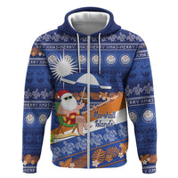 Marshall Islands Christmas Hoodie Beachy Santa Monono ilo raaneoan Nejin - Polynesian Pride