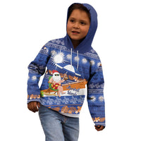 Marshall Islands Christmas Kid Hoodie Beachy Santa Monono ilo raaneoan Nejin - Polynesian Pride