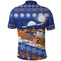 Marshall Islands Christmas Polo Shirt Beachy Santa Monono ilo raaneoan Nejin - Polynesian Pride