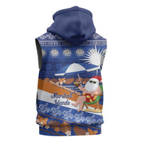 Marshall Islands Christmas Sleeveless Hoodie Beachy Santa Monono ilo raaneoan Nejin - Polynesian Pride