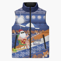 Marshall Islands Christmas Sleeveless Puffer Jacket Beachy Santa Monono ilo raaneoan Nejin - Polynesian Pride