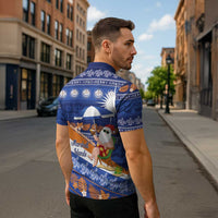 Marshall Islands Christmas Zipper Polo Shirt Beachy Santa Monono ilo raaneoan Nejin - Polynesian Pride