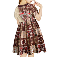Samoa Tapau Kid Short Sleeve Dress Samoan Siapo Pattern LT14 - Polynesian Pride