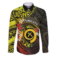 Vanuatu Christmas Family Matching Long Sleeve Bodycon Dress and Hawaiian Shirt Vanuatuan Pig Tusk - Meri Krismas! LT14 Dad's Shirt - Long Sleeve Black - Polynesian Pride
