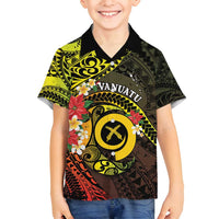 Vanuatu Christmas Family Matching Off Shoulder Short Dress and Hawaiian Shirt Vanuatuan Pig Tusk - Meri Krismas!