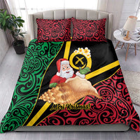 Vanuatu Christmas Bedding Set Vanuatuan Conch Shell - Meri Krismas!