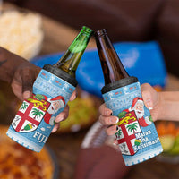 Fiji Christmas 4 in 1 Can Cooler Tumbler Fijian Masi Marau na Kerisimasi! - Blue LT14 - Polynesian Pride